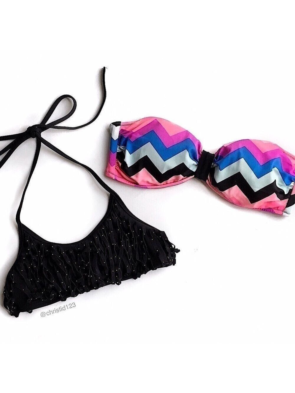 PINK Victoria's Secret Strapless & Fringe Bikini Tops